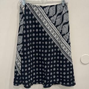 VTG‎ Y2K L'Amadei D.P. Altomonte Black Cream Bandana Print Slip Skirt Boho Small